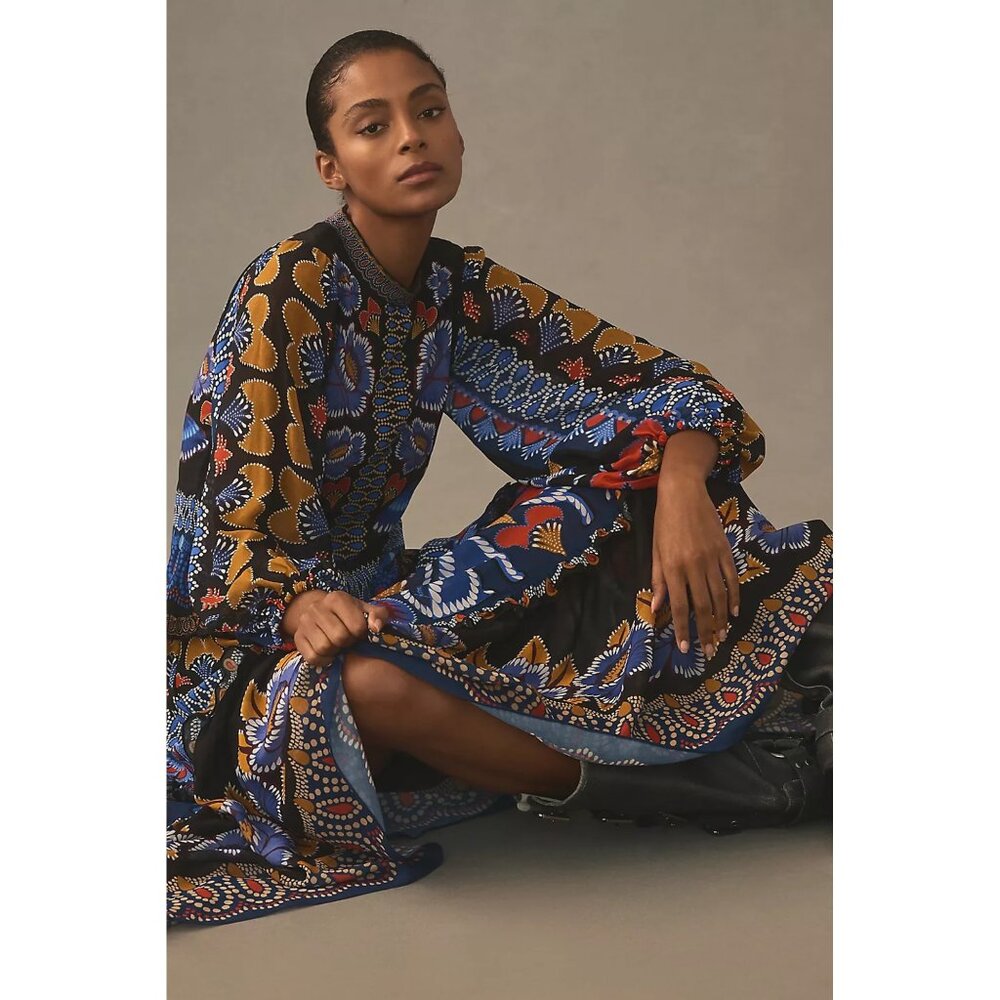 FARM Rio Blue Multi-Color Printed Maxi Dress - Picture 9 of 16